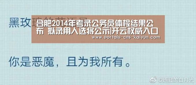 合肥2014年考录公务员体检结果公布 拟录用人选将公示|开云权威入口(图2) 开云品牌